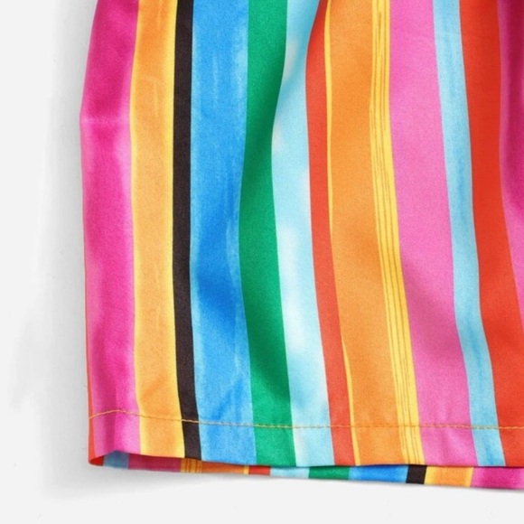 Striped Paper Bag Waist Shorts, NWT - Picture 5 of 6